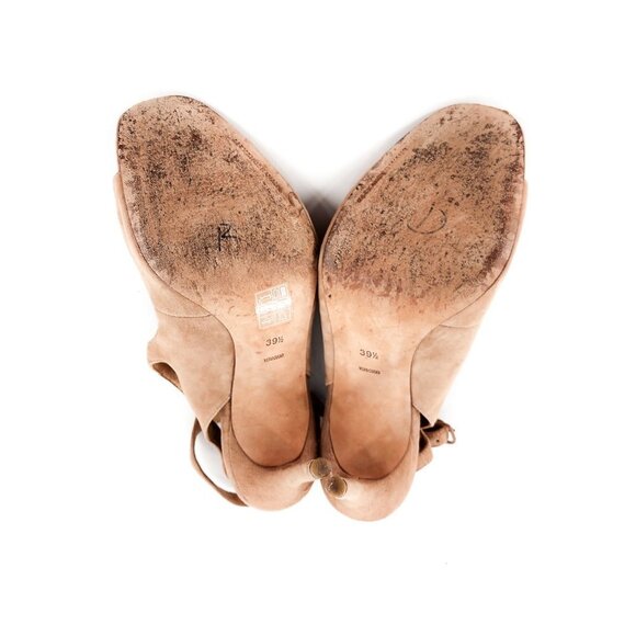 ALEXANDER WANG Piper Suede Fishnet Sandals in Nude - Picture 13 of 14